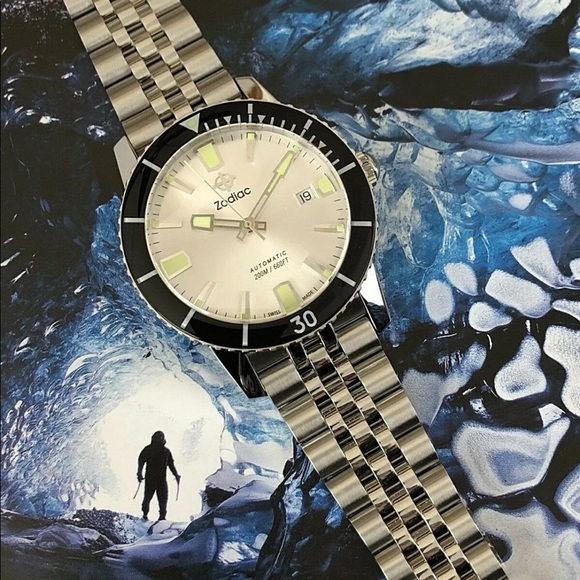 Zodiac Super Seawolf Compression Watch Silver Dial - Picture 3 of 15